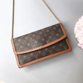 LV路易威登老花红皮手拿包男女通用款vintage古董包中古二手正品