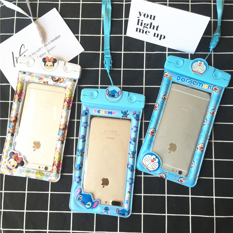 苹果7plus手机指纹解锁防水袋6s触屏游泳气囊