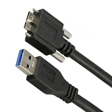 Micro USB3.0工业相机数据线 USB3.0数据线带螺丝锁扣固定