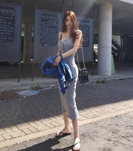 chic ▲韩国官网代购 甜美吊带连衣裙中长裙