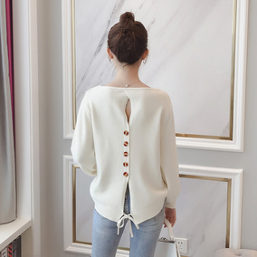 冰丝针织衫女外套秋长袖薄款v领毛衣2018新款