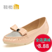 清仓1115101252 平跟尖头浅口女单鞋 柜蝴蝶结优雅时尚 达芙妮旗下鞋