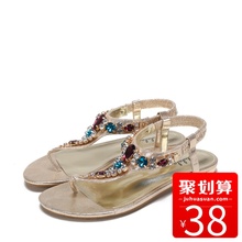 1717303062 休闲复古夹趾玛瑙学院凉鞋 达芙妮杜拉拉夏新品 Daphne