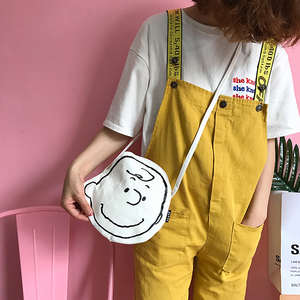 韩国简单插画线条单肩包