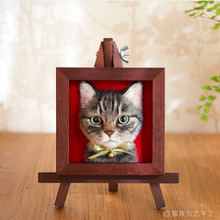 文艺范仿真猫咪形象定制相框羊毛毡手工成品材料包宠物纪念品ins