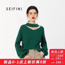 诗凡黎冬季韩版镂空宽松打底衫女长袖2018新款兔毛套头针织衫女图片