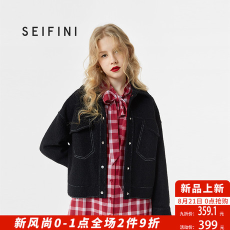 诗凡黎2018秋装新款韩版学生毛呢外套女短款赫本风毛呢大衣女商品大图