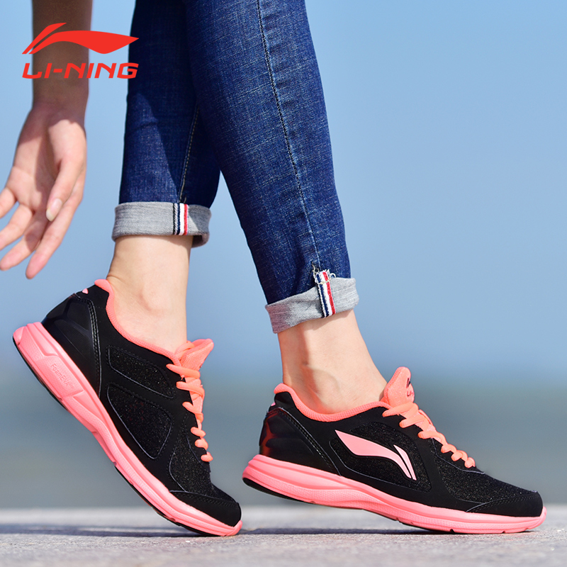 Li Ning Women's Shoes 2018 Autumn Running Shoes Authentic Official Low Top Mesh Breathable Casual Sports Shoes Women's Large Shoes