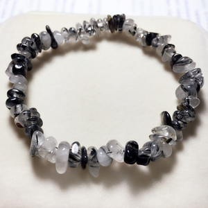 天然黑发晶碎石手链脚链