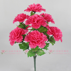 千羽帆新品仿真9头丁香花仿真康乃馨绢花义乌厂家直销