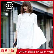 永恒颜色2018秋装新款印花钉珠假两件连衣裙J308L559图片