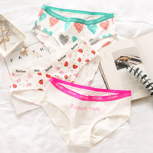 少女印花全棉内裤