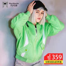 玛玛绨2018新款韩国chic糖果色棒球服女秋冬新款学生绒面拼接外套图片