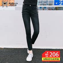 玛玛绨2018秋冬新款chic紧身牛仔裤女修身显瘦韩版时尚高腰小脚裤图片