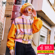 玛玛绨潮牌时尚格子呢子大衣女装2018新款冬装短款羊毛毛呢外套图片