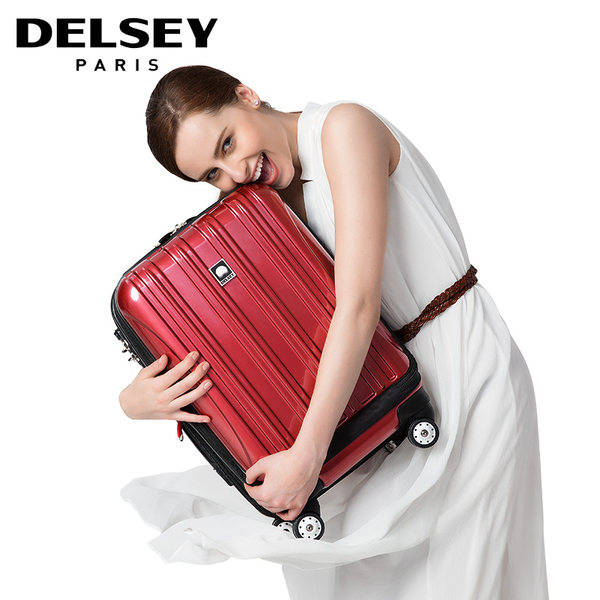 DELSEY法国大使20寸轻便登机箱400可扩展万向轮密码拉杆箱行李箱
