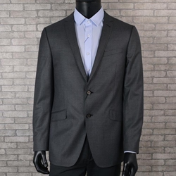 威可多西服两粒扣中开叉商务正装春夏薄款灰色羊毛蚕丝西装上衣