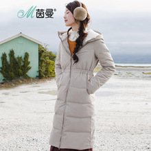 【反季清仓】茵曼羽绒服中长款加厚2018冬装新款连帽显瘦羽绒服女图片