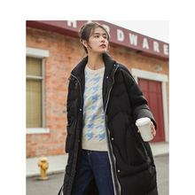 茵曼旗舰店2018冬季新款宽松保暖加厚长款羽绒服外套女过膝面包服图片