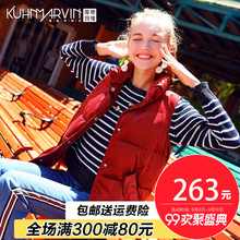 羽绒马甲女装2018新款秋款韩版女时尚短款学生丝绒背心酒红色外套图片