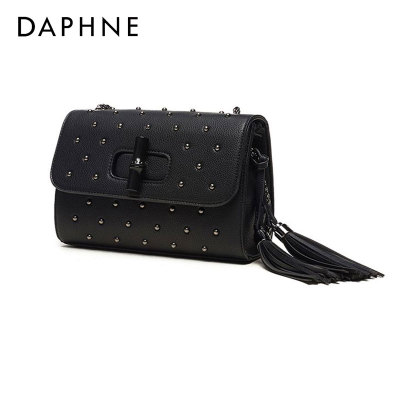 Daphne/达芙妮夏季新品时尚铆钉流苏单肩斜挎女包1016183079