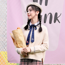 西子小荷毛衣女2018新款宽松韩版学生甜美百搭秋冬季套头针织衫图片
