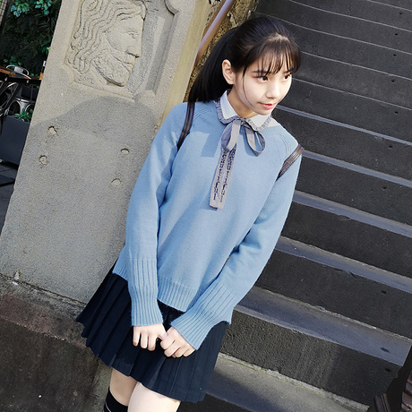 西子小荷秋季毛衣女韩版套头宽松外穿2018新款初中学生针织上衣商品大图