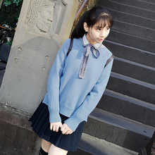 西子小荷秋季毛衣女韩版套头宽松外穿2018新款初中学生针织上衣图片