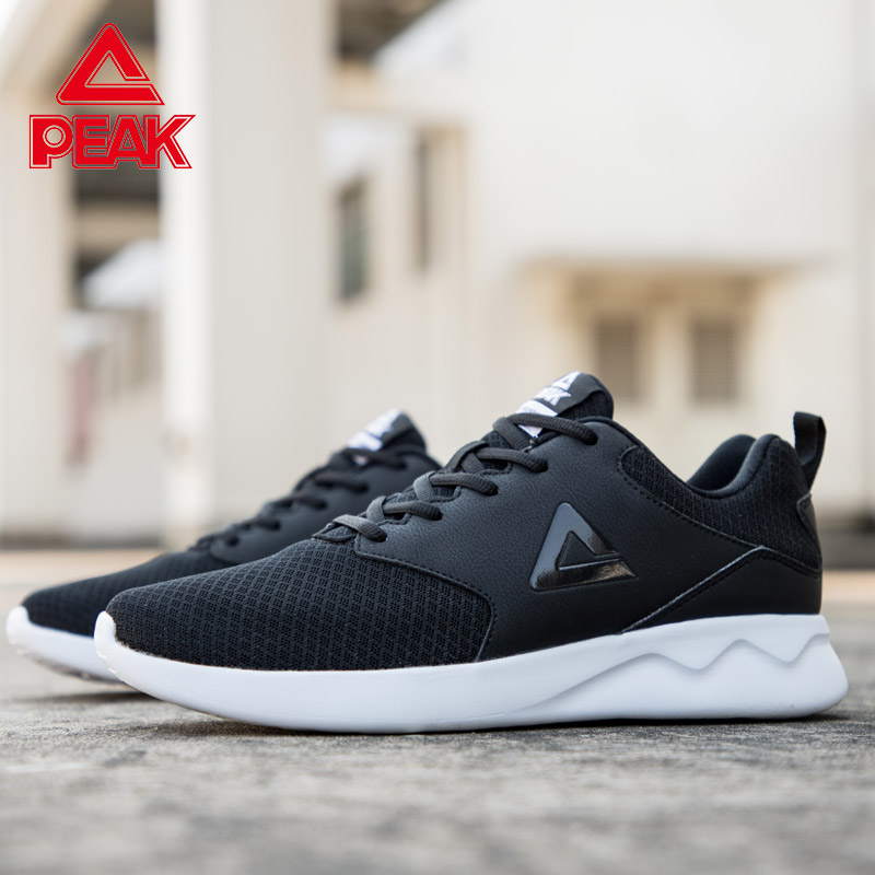 PEAK Men's Running Shoes Winter New Breathable Lightweight Authentic Durable Casual Shoes Black Men's Sports Shoes YB