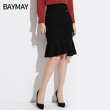 BAYMAY鱼尾半身裙2018秋装新款韩版女装修身显瘦时尚性感包臀裙子图片