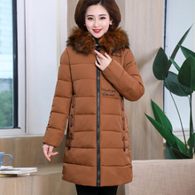 妈妈冬装外套女棉衣2018新款中老年羽绒棉服中长款冬季加厚棉袄图片