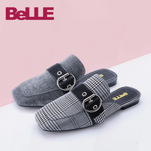 Belle/百丽凉拖鞋2018春新款品专柜同款后空女穆勒鞋BTQ38BH8