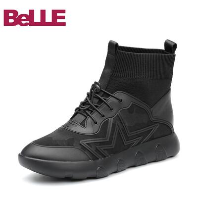 百丽袜靴冬商场毛线筒/弹力布/牛皮女靴单里/绒里R9Z1DDD7