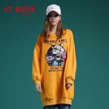 Et Boite/法文箱子秋季新款长款加厚卡通搞怪T恤上衣女E182C227图片