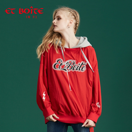 Et Boite/法文箱子秋季新款时尚连帽拼装上衣外套女E182S007商品大图