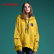 Et Boite/法文箱子秋季新品保暖甜美纯棉宽松连帽卫衣女E182C206图片