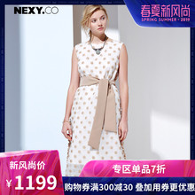 NEXY.CO/奈蔻真丝印花中长款连衣裙宽松无袖圆领背心裙秋季新品图片