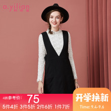阿依莲2018秋季新款韩版时尚修身连衣裙学院风气质小个子搭配冬装图片