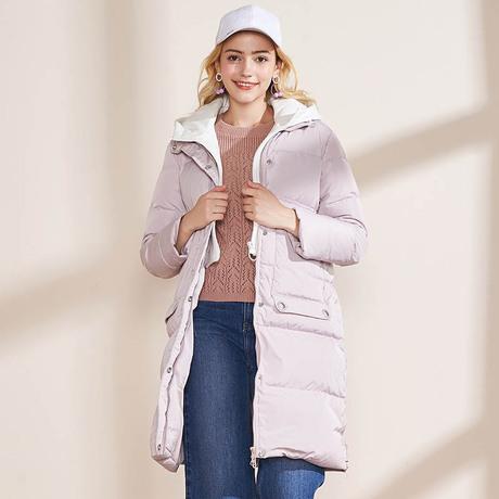 阿依莲线下同款时尚撞色羽绒服184156Y019商品大图