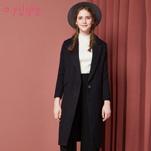 阿依莲2018秋季新款韩版修身过膝长款西装外套女时尚百搭西服潮图片