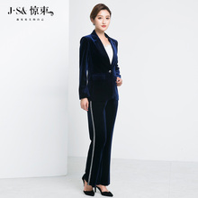 灯芯绒小西装2018新款秋季韩版时尚休闲外套宽松长裤大码显瘦套装图片