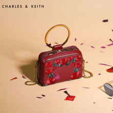 CHARLES&KEITH 单肩包 CK2-80700661 玫瑰刺绣手提金属圆环女包