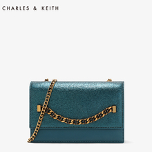 CHARLES&KEITH 小方包 CK2-70680726金属链条半宝石饰翻盖单肩包