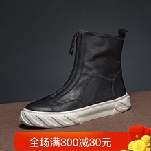 马丁靴男高帮鞋休闲皮鞋冬季百搭真皮短靴加绒保暖棉鞋雪地靴男潮