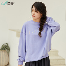茵曼旗舰店2018秋装新款女装长袖慵懒风上衣松松垮垮宽松卫衣外套图片