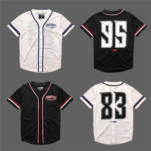 5Z帅气的运动衫黑白双色前后印花纽扣新品棒球服情侣短袖T恤