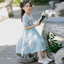 中国风襦裙小女孩超仙雪纺复古唐装 汉服女童夏装 儿童夏季连衣裙子