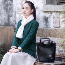 伶俐柠檬80110中国风改良汉服元素短款提花棉衣原创设计女装复古图片