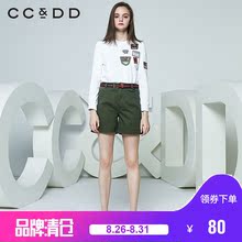 CCDD2018春装新品专柜正品时尚休闲贴布绣长袖圆领衫女套头衫卫衣图片