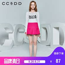 CCDD春装新款专柜正品女镂空套头毛针织衫字母印花休闲打底衫图片
